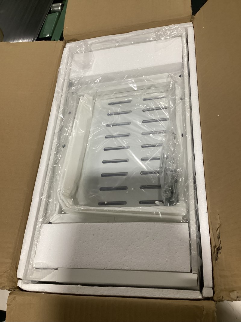 Condition photo showing New/Like New for 2-tier expandable pull out cabinet organizer, heavy duty adjustable width metal slide out shelf, no screw cabinet storage rack for kitchen bathroom 17in depth cabinet?white?