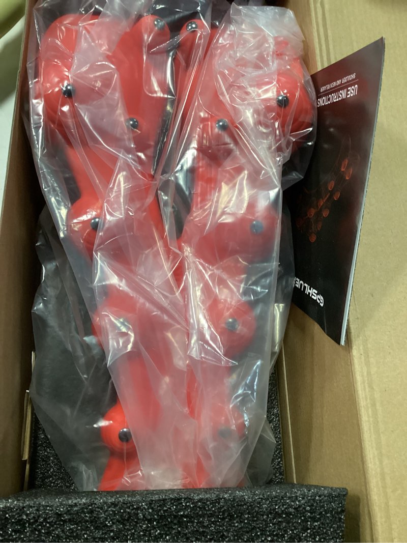 Condition photo showing New/Like New for trapezius trigger point massager, occipital release tool, cervipoint trigger point massager silicone, relieve pain in the diamond shaped muscles of the neck and upper back (cranberry)