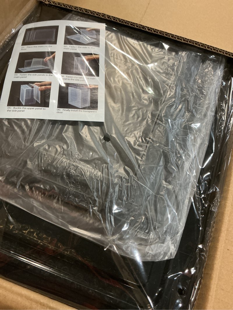 Condition photo showing New/Like New for scavata 6 pack hat organizer box, stackable clear baseball caps holder box containers with magnetic door for hats snapback cap storag, hat rack display case, holds 8 hats each (black)