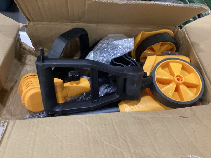 Condition photo showing As Is for cordless grass trimmer 