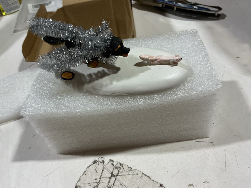 Condition photo showing New/Like New for Snow Village National Lampoon's Christmas Vacation Accessories Snots on The Run Figurine,Gifts for Friends and Family