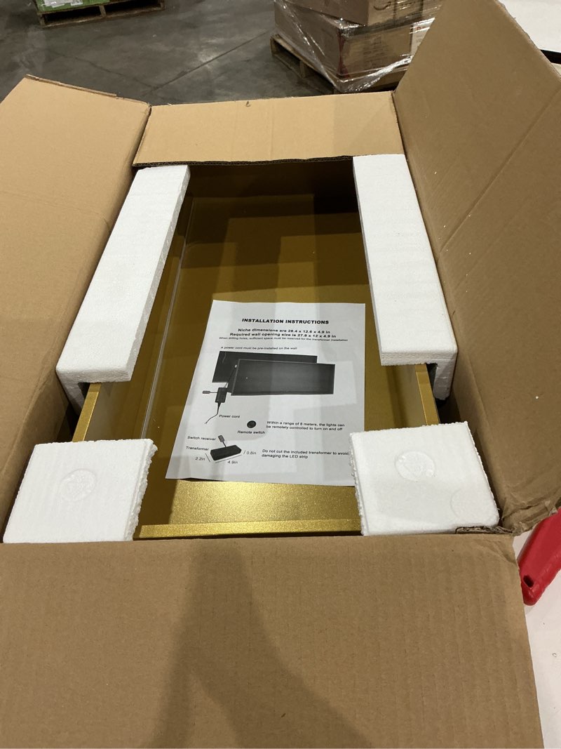 Condition photo showing Good Condition for large 28.4" x 12" recessed led shower niche no tile needed, stainless steel shower wall insert organizer for bathroom storage, niche for shower wall & bathroom niche