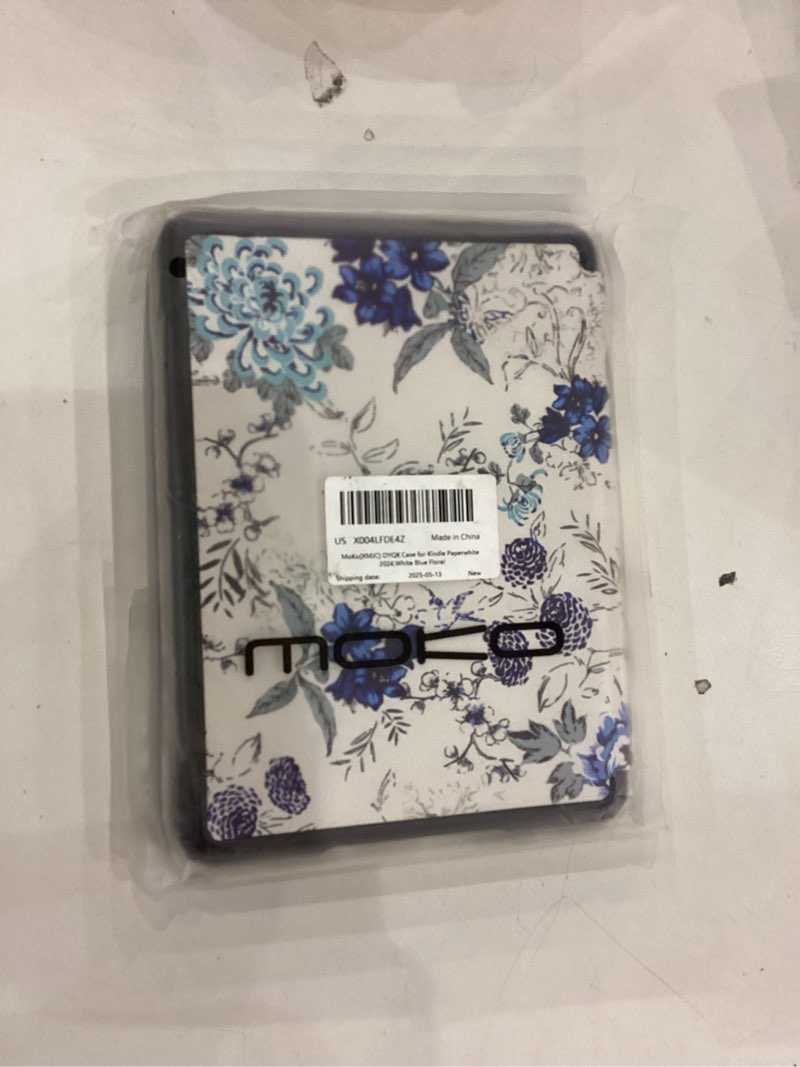 MoKo(XMJC) DYQK Case for Kindle Paperwhite 2024,White Blue Floral