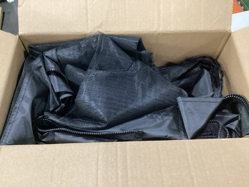 Condition photo showing As Is for gazebo universal replacement mosquito netting, outdoor mesh netting screen 4-panel sidewall with zipper for patio, canopy, garden and backyard, black, 10' x 10' 10' x 10' black