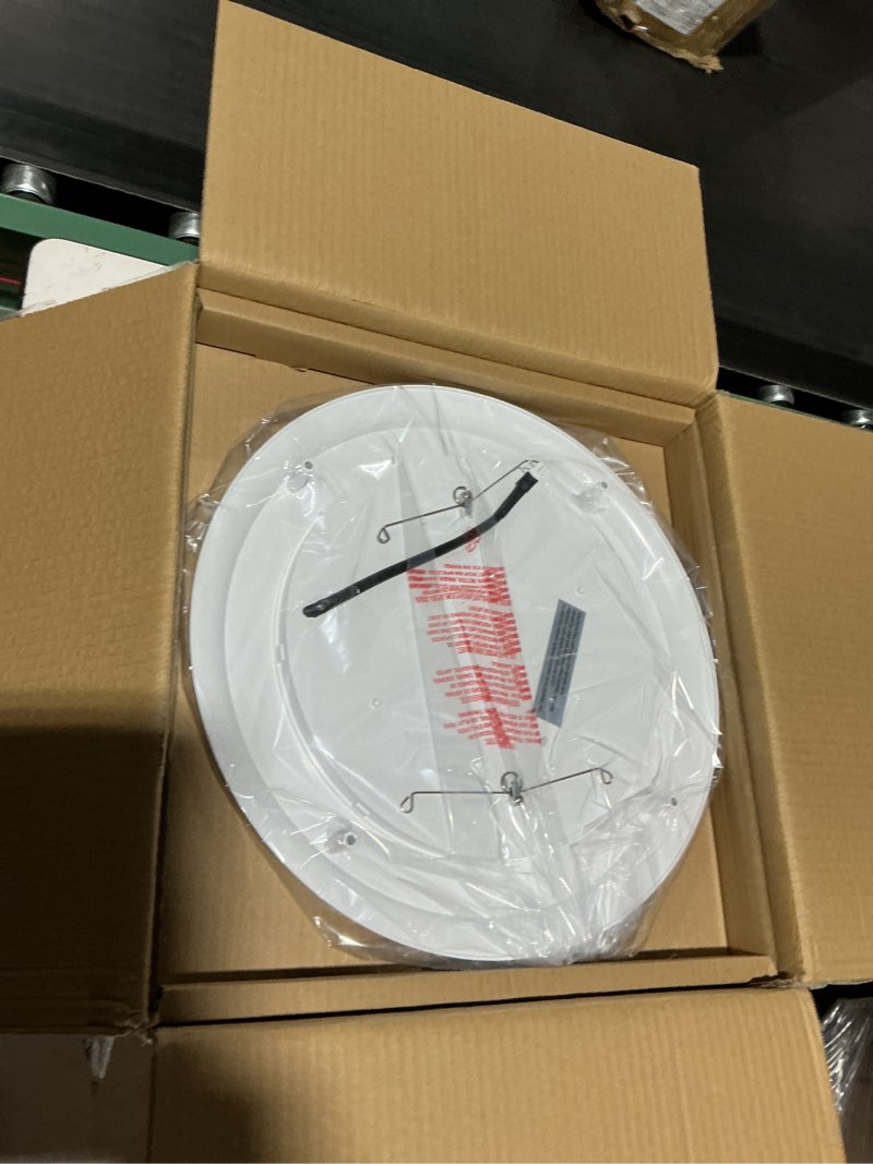 Condition photo showing New/Like New for 100cfm round bathroom ventilation fan: quiet 1.2 sones ceiling mount exhaust fan combo with integrated led light, 5cct selectable, dimmable, wet rated, etl certified