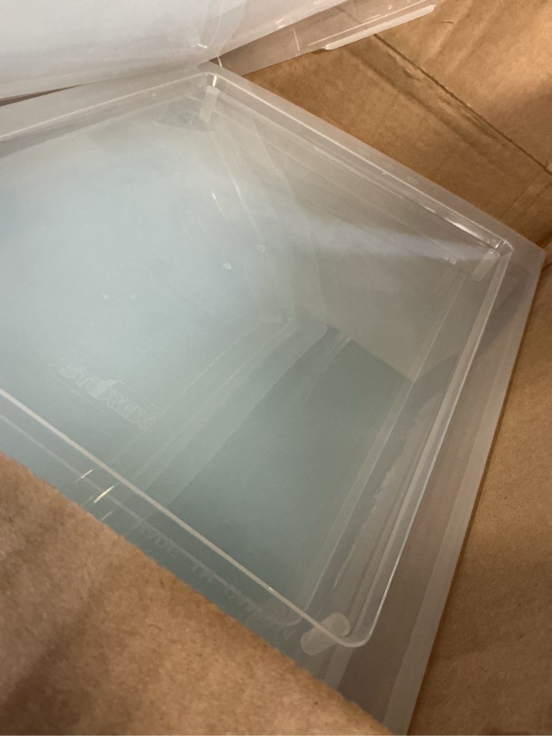 Condition photo showing Good Condition for (Incomplete)Storex 4 Gallon Storage Bin with Lid – Plastic Classroom Organizer for Books and Supplies, Assorted Colors, 6-Pack (61406A06C) 4 Gallon with Lid 6-Pack Assorted
