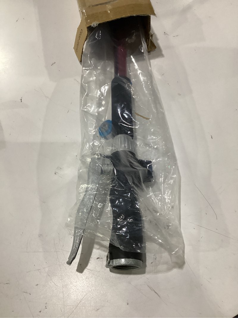 Condition photo showing As Is for green mount watering wand, 24 inches sprayer wand with superior stainless head, perfect for hanging baskets, plants, flowers, shrubs, garden and lawn, purple
