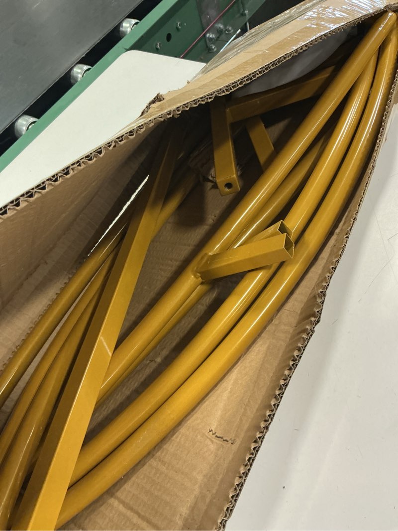 Condition photo showing As Is for 7FT Metal Heart Arch Heart Shaped Backdrop Stand Wedding Arch for Proposal Ceremony Valentine's Day Birthday Party Baby Shower Banquet Photo Decoration (Gold)