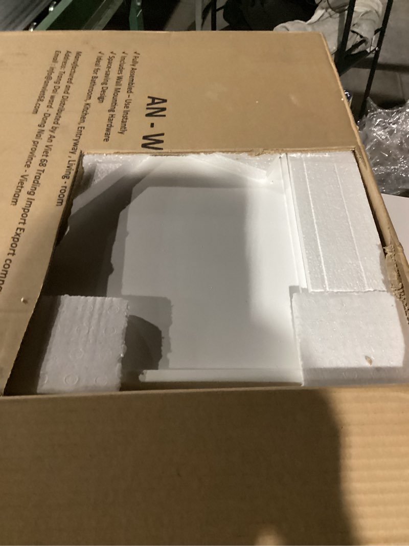 Condition photo showing Good Condition for Pre-Assembled Wall Mounted Medicine Cabinet – 2-Door Bathroom Storage Cabinet with Fixed Shelf, Space-Saving Over-The-Toilet Organizer for Small Bathrooms, Living Room, Kitchen or Laundry (White)