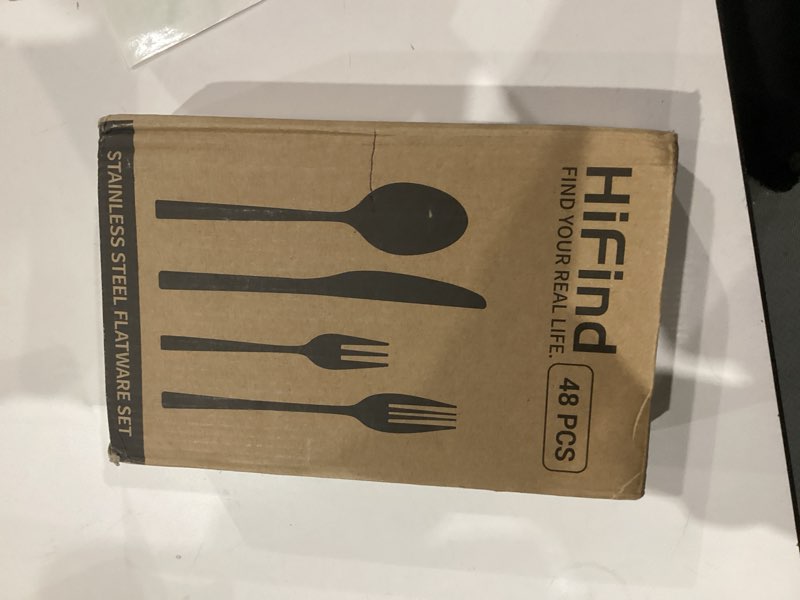 Condition photo showing New/Like New for 48 Piece Silverware Flatware Cutlery Set, Stainless Steel Utensils Service for 12, Include Knife Fork Spoon, Mirror Polished, Dishwasher Safe 48-Piece