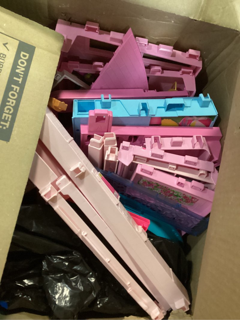 Condition photo showing As Is for Barbie Dreamhouse, Pool Party Doll House with 75+ Pieces and 3-Story Slide, House Playset, Pet Elevator and Puppy Play Areas