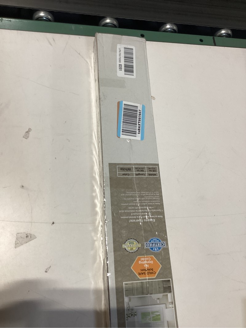 Condition photo showing New/Like New for Cordless Light Filtering Mini Blind - 25 Inch Width, 64 Inch Length, 1" Slat Size - Pearl White - Cordless GII Morningstar Horizontal Windows Blinds for Interior by Achim Home Decor 25"W x 64"H Pearl White