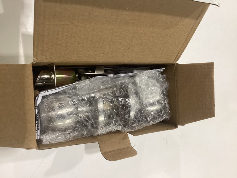 Condition photo showing New/Like New for bestten keyed entry door knob with lock, heavy duty interior and exterior door lock, standard ball, satin nickel 1 satin nickel