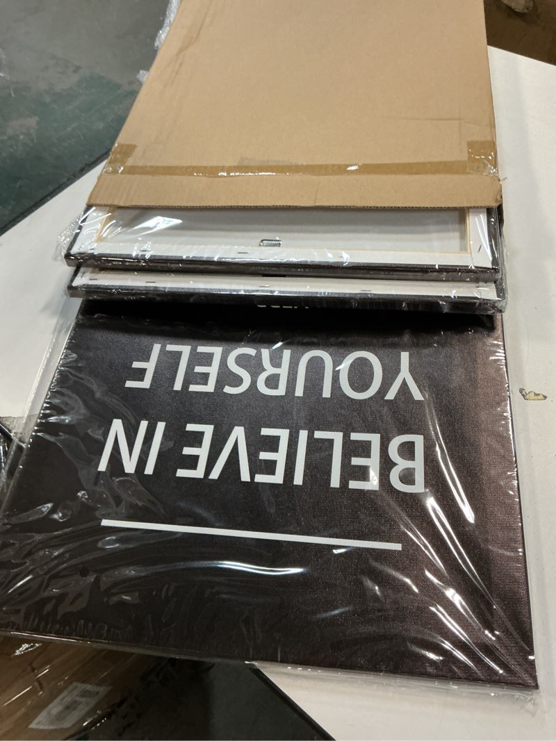 Condition photo showing Good Condition for Inspirational Wall Art Canvas Print Office Decor Set of 3 Inspiring Framed Canvas Prints Motivational Posters Quotes Artwork Modern Wall Art Decoration Ready to Hang 16"x24"x3 Art-17 48"Wx24"H