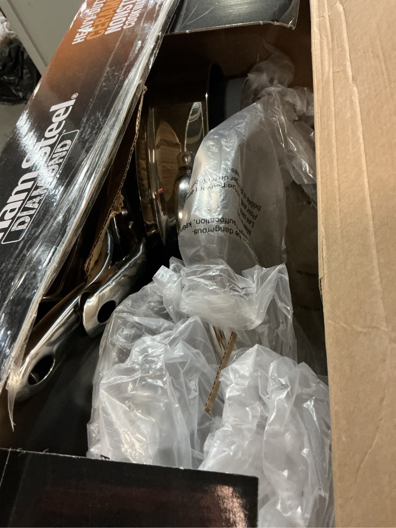 Condition photo showing New/Like New for Gotham Steel 12 Pc Ceramic Cookware Set Nonstick, Ceramic Pots and Pans Set Non Stick with Steamer for Cooking, Non Toxic PFOA PFOS Free, Ergonomic Stay Cool Handles, Oven & Dishwasher Safe, Copper 12 Piece Set