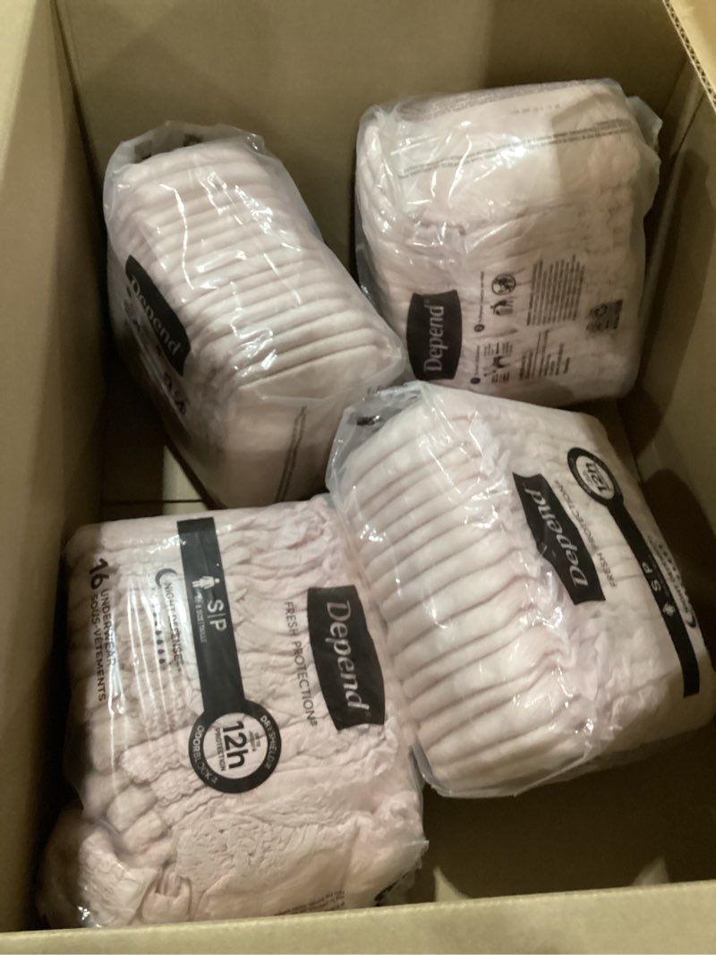 Condition photo showing Good Condition for depend night defense underwear 64 count