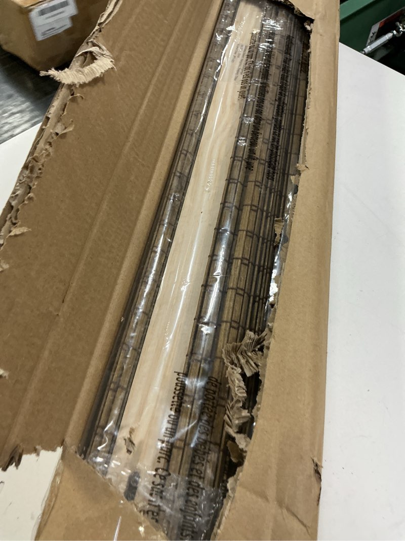 Condition photo showing Good Condition for lazblinds cordless bamboo roman shades, privacy blinds for interior windows, room darkening roll up bamboo blinds for home & patio, 20" w x 64" h, highfield teak pricacy - highfield teak 20" w x 64" h