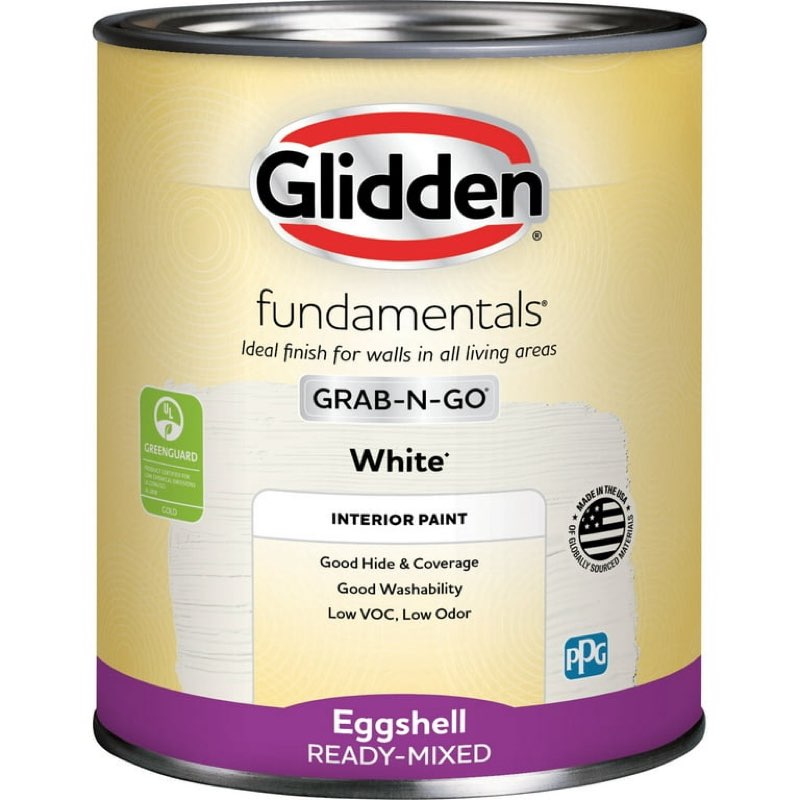Glidden Fundamentals Grab-N-Go White Eggshell Interior Paint