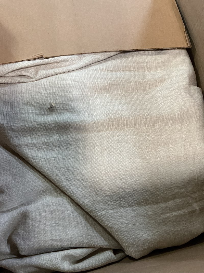Condition photo showing Good Condition for blackout extra wide 70 inch curtains 90 inches long for bedroom 2 panels set, natural linen memory trained pinch pleated double layer thermal noise cancelling rustic windows drapes room divider 70x90 natural 70"w x 90"l (pack of 2)
