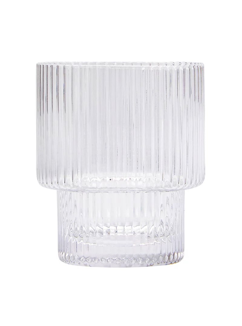 Clear Stacking Rib Mixer Glass - Set of 4