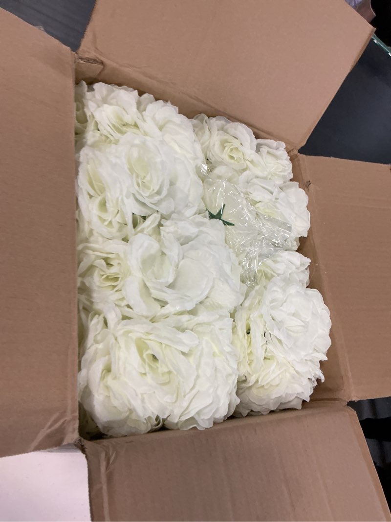 Condition photo showing Good Condition for artificial flower ball for centerpieces bridal wedding artificial wedding party centerpieces decorations, 7.8inch (10, cream white) cream white 10