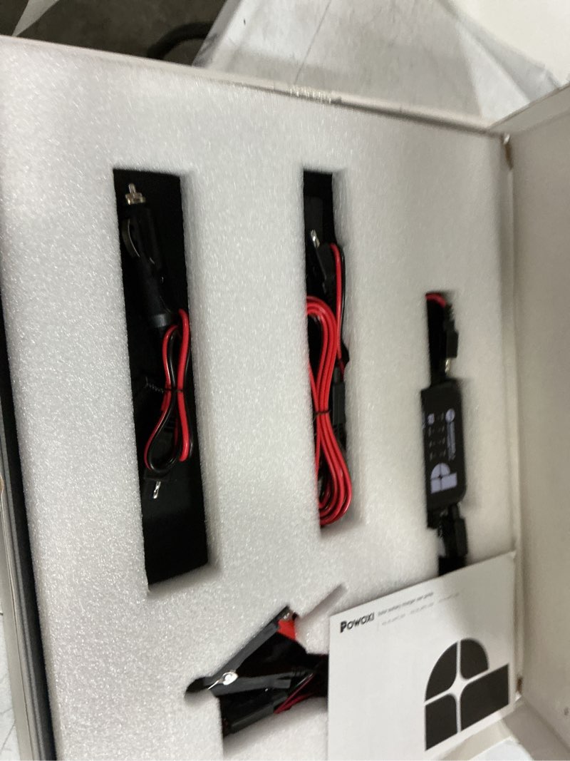 Condition photo showing Good Condition for powoxi 30w solar battery charger: 12v solar car battery trickle maintainer - with mppt controller parameter adjustable - for rv boat marine motorcycle trailer truck tractor - solar panel kit 30w-mppt pro