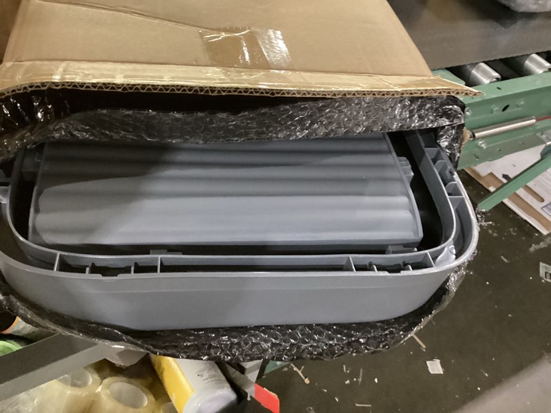 Condition photo showing Good Condition for small stainless steel cat litter box with lid, compact enclosed litter box for small cats & kittens, odor control covered kitty litter box with litter mat and scoop for small spaces?white?