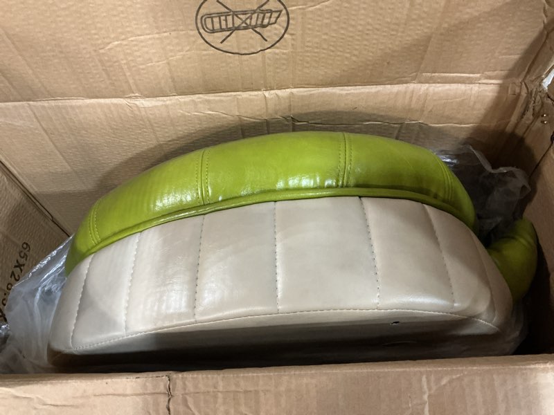 Condition photo showing Good Condition for Kelendle Animal Footstool Turtle Upholstered Ottoman PU Leather Pouf Wood Foot Stool Rest for Living Room Bedroom Sofa Bench Seat Chair, Grass Green, Large