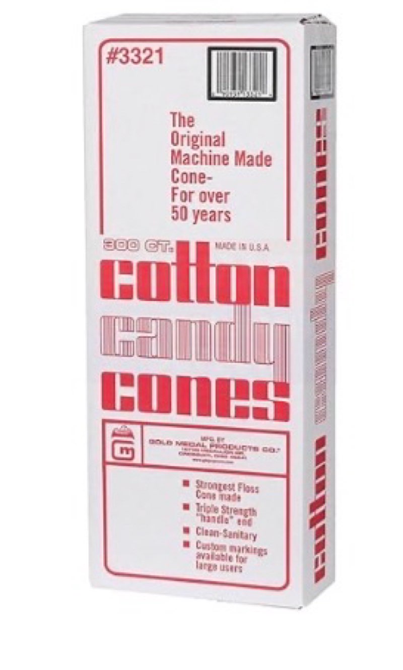 gold medal gm3321 plain cotton candy cones