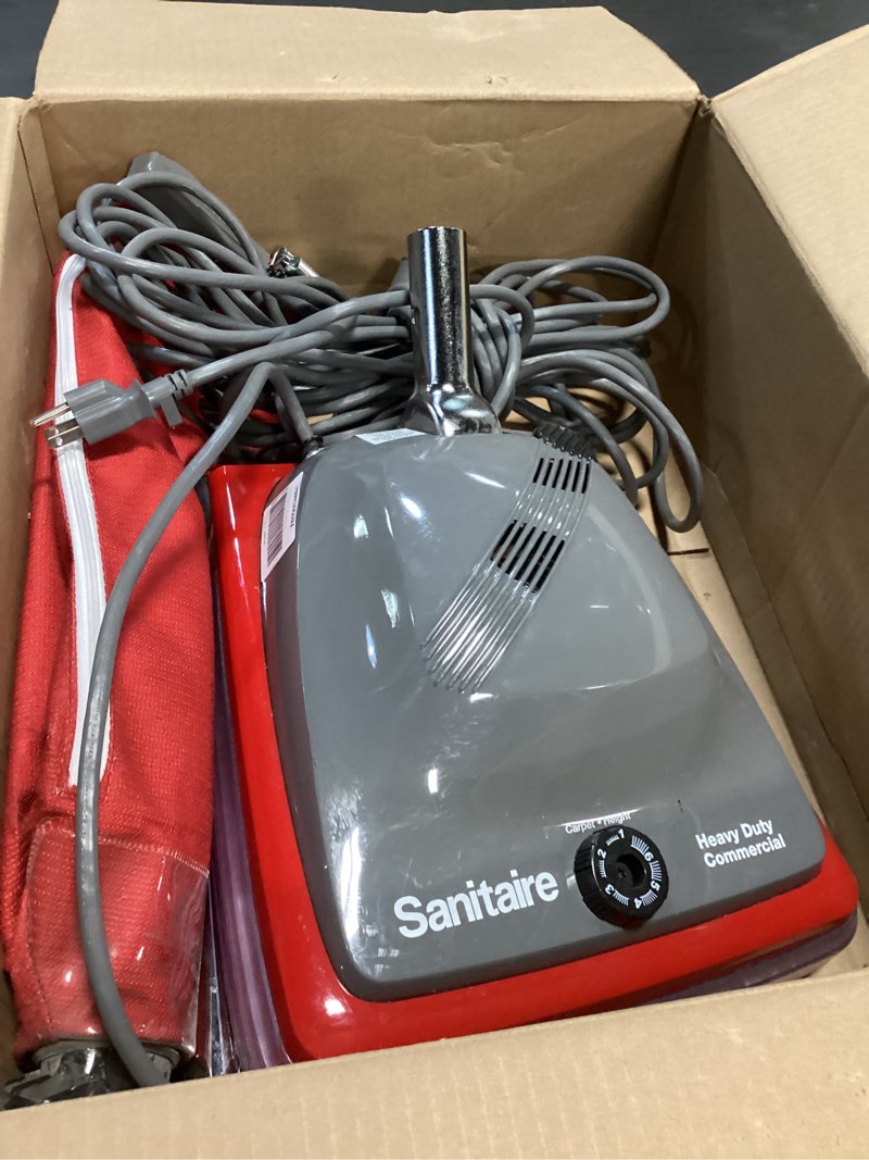 Condition photo showing As Is for Sanitaire Tradition Commercial Bagged Upright Vacuum, SC688B ,Red