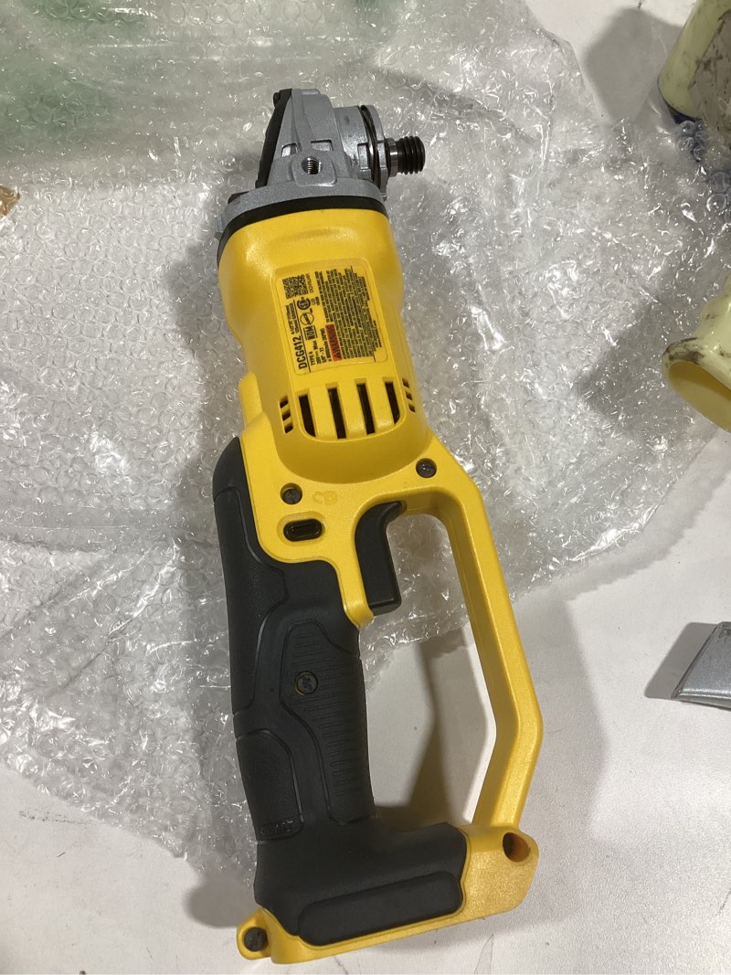 Condition photo showing As Is for DEWALT 20V MAX 4-1/2 Inch Cordless Angle Grinder, Bare Tool Only (DCG412B)