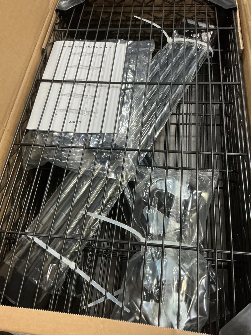 Condition photo showing Good Condition for SINGAYE 2 Small Wire Shelves Kitchen Pantry Close Home Organizers and Storage Bathroom Shelf Laundry Room Organization Adjustable Book Metal Garage Shelving Unit Black 2-Tier 11.8"D X 17.3"W X 12.2"H