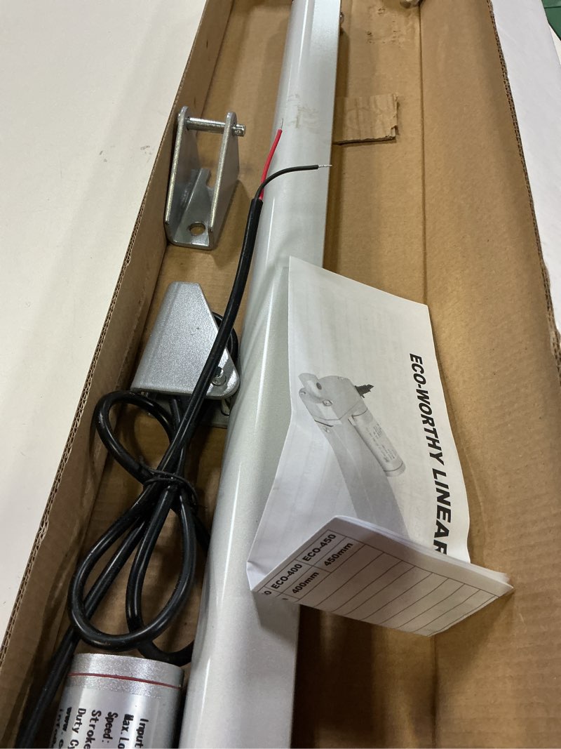 Condition photo showing As Is for ECO-WORTHY 12V 16 Inch Stroke Linear Actuator 330lbs Maximum Lift with Mounting Brackets (12VDC 16 inch (400mm)) 1 16" (400mm)