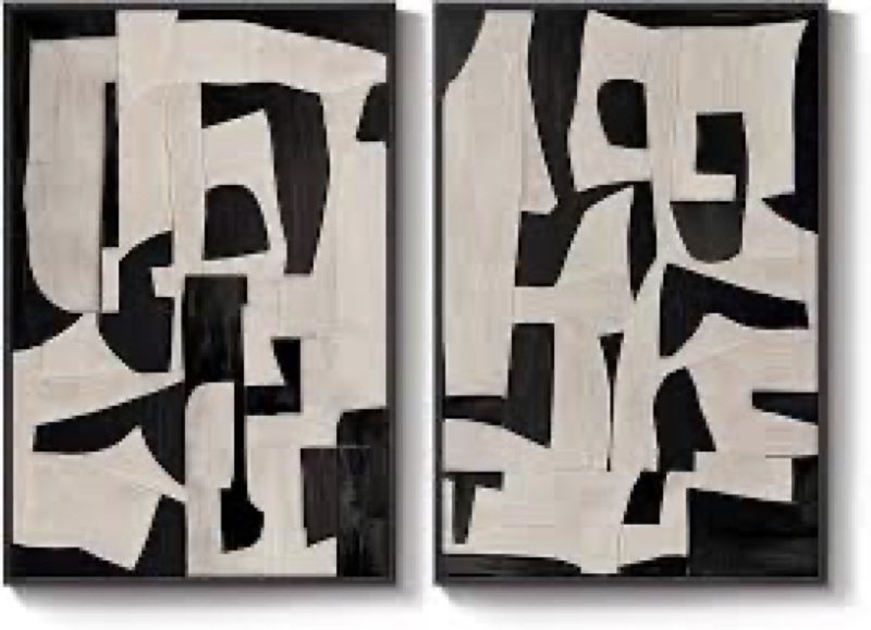 large framed black and beige abstract wall art, set of 2 piece minimalist canvas paintings artwork for walls, modern art prints pictures for living room hallway dining room bedroom office wall decor visit the cuspin store 4.4 4.4 out of 5 stars   (186) $71.99 with 6 percent savings -6% $71.99 