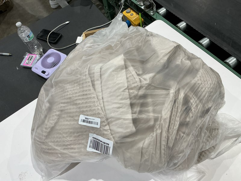 Condition photo showing As Is for bedsure cotton duvet cover set - 100% cotton waffle weave linen duvet cover oversized king size, purewoven breathable bedding set for all season, 3 pieces, 120"x98" oversized king (120" x 98") 04 - linen (no comforter)
