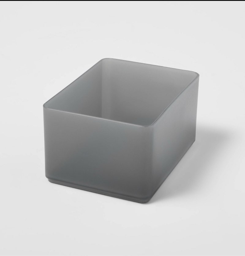 Medium Plastic Bathroom Tray Gray - Brightroom™: Organizer Tray, Bathroom Organizer Bin, Small Tray, P 4 unit 