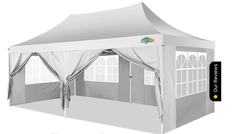 cobizi 10x20 pop up canopy with 6 sidewalls,waterproof instant party tents for weddings & parties, e