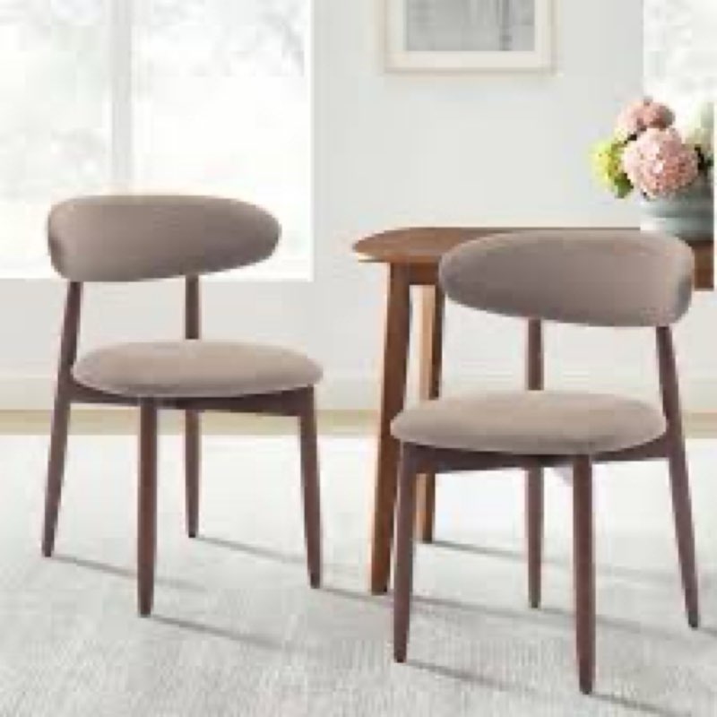 Upholstered Solid Wood Dining Chair Side Chair Upholstery Color: Beige