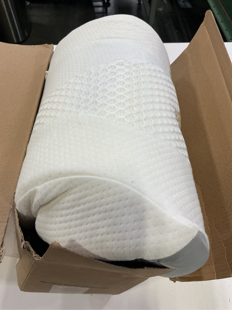 Condition photo showing Good Condition for ultra pain relief cooling pillow for neck support, adjustable cervical pillow cozy sleeping, odorless ergonomic contour memory foam pillows, orthopedic bed pillow for side back stomach sleeper dark grey queen