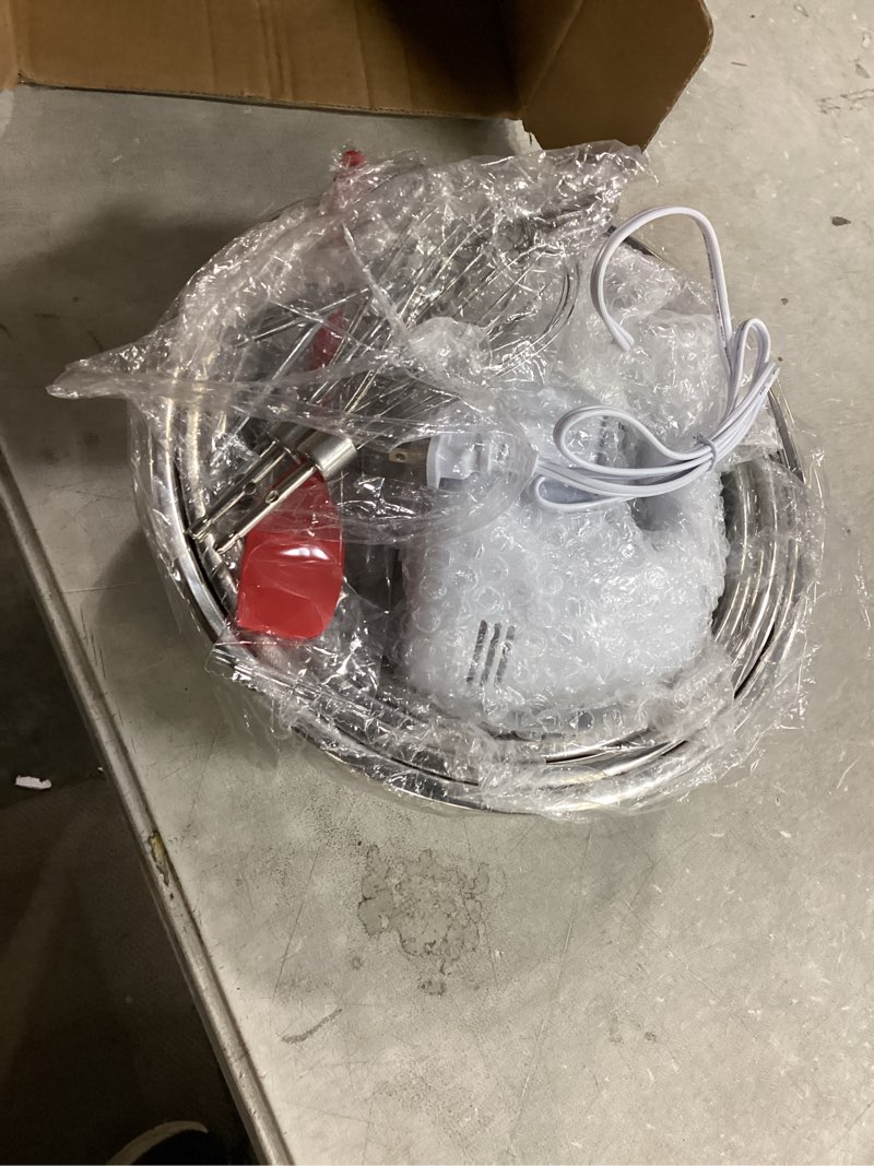 Condition photo showing Good Condition for 5-speed electric hand mixer, 4 large mixing bowls set, handheld mixers with whisks beater, stainless steel metal nesting bowl measuring cups spoons kitchen cake blender for baking supplies cake mixer with bowls set