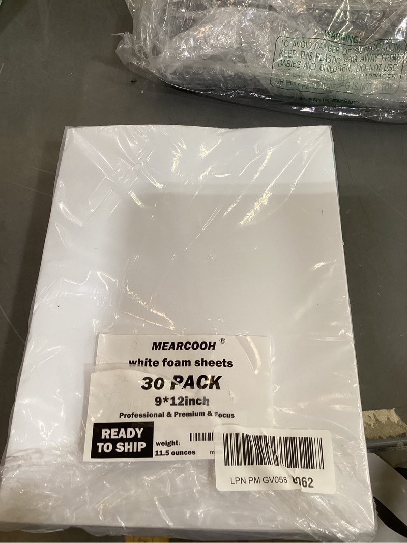 Condition photo showing New/Like New for mearcooh white foam sheets crafts, 30 pack, 9 x 12 inch, 2mm thick. premium eva foam papers set, for card making, crafting,diy project,stamp,classroom, scrapbooking white 30pcs