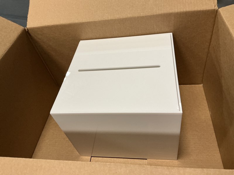 Condition photo showing Good Condition for habp global white acrylic card box w/slot, thick diy wedding box blank no print, large 10x10x7 in, for reception decoration fundraiser money box election ballot graduation keepsake party favor
