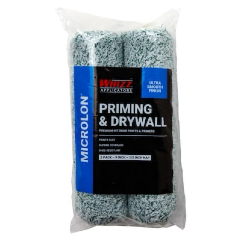 whizz 2 -pack 9.0-in x 1/2-in nap microlon priming and drywall standard woven paint roller