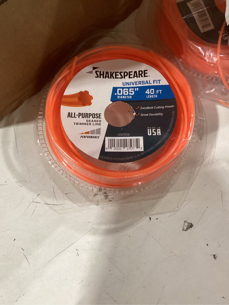Condition photo showing As Is for shakespeare all purpose geared trimmer line orange