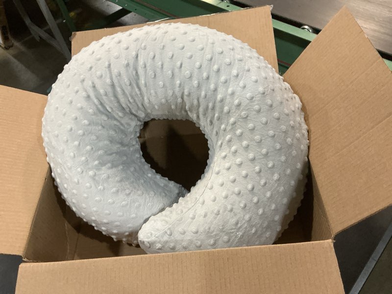 Condition photo showing Good Condition for esen nursing pillow and body positioner for breast feeding and bottle feeding, ultra soft baby breastfeeding pillows with removable nursing pillow cover for more support for mom and baby (brown) brown standard size - 22.5"(l)*18.5"(w)*6.3"(h) inches