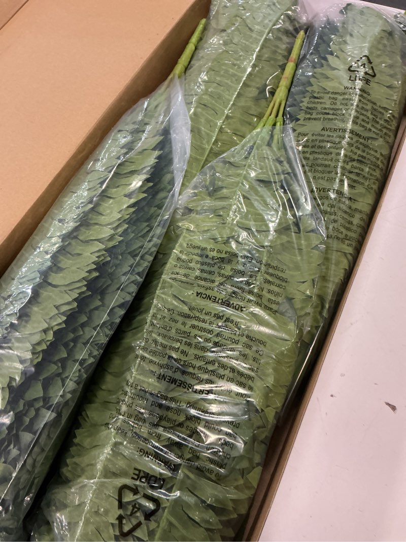 Condition photo showing Good Condition for 35" fake ferns, 4 large artificial bonston ferns bushes plants with 39 fronds for outdoors garden patio porch entrance low maintain home decor