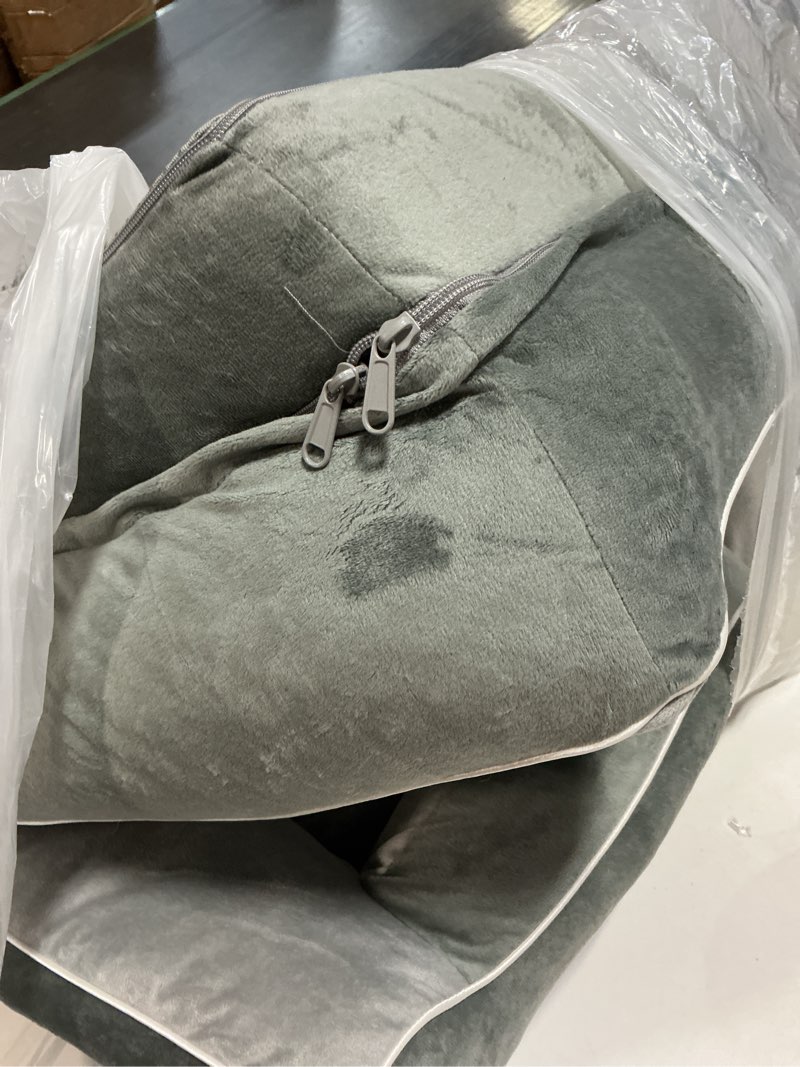 Condition photo showing As Is for cwawz xl orthopedic dog bed, extra large dog bed, dual-sided pet cooling beds with memory foam washable cover nonslip bottom, waterproof xlarge pet couch beds with bolsters, light grey light grey x-large(42"l x 30"w x 9.5"th)