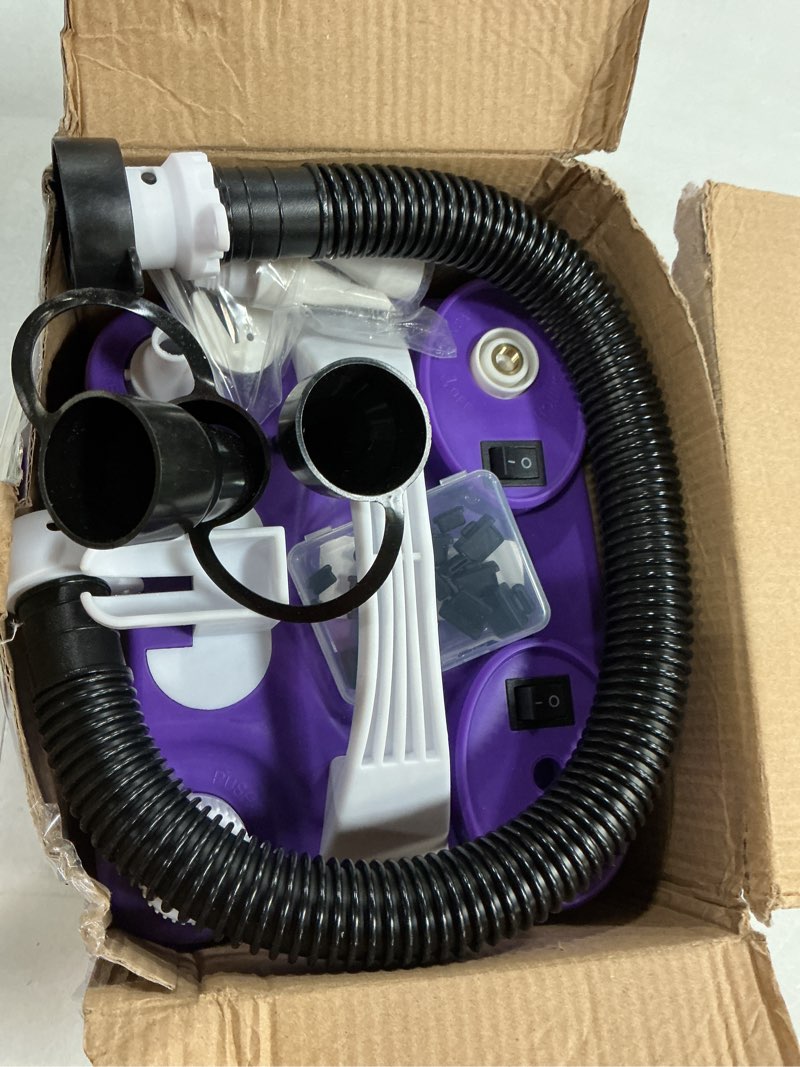 Condition photo showing Good Condition for electric balloon pump, 4-in-1 portable electric air pump for inflatables, balloons and sports ball, balloon inflator for 260q,foil, latex balloons and pool floats, faster and save time purple