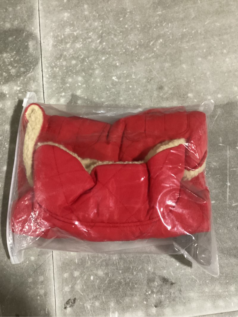 Condition photo showing New/Like New for Queenmore Warm Dog Coat, Cold Weather Puffer Jacket with Ultra Thick Plush Lining and Storage Pockets (Red, Medium) Medium Red