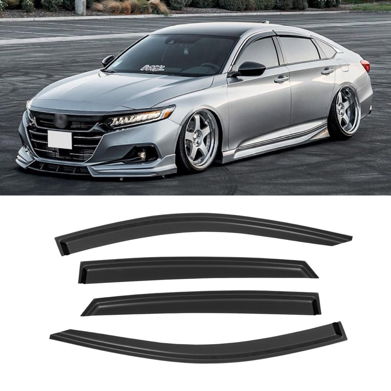 Rain Guards for 2018-2023 Honda Accord Sedan, Out-Channel Window Visor Shields Vent Deflector Shade 